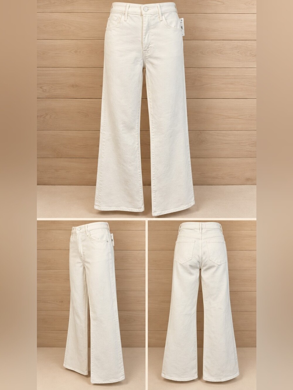 MOTHER The Weekender Mid Rise Flare Jeans 26 Totally Innocent White NWT